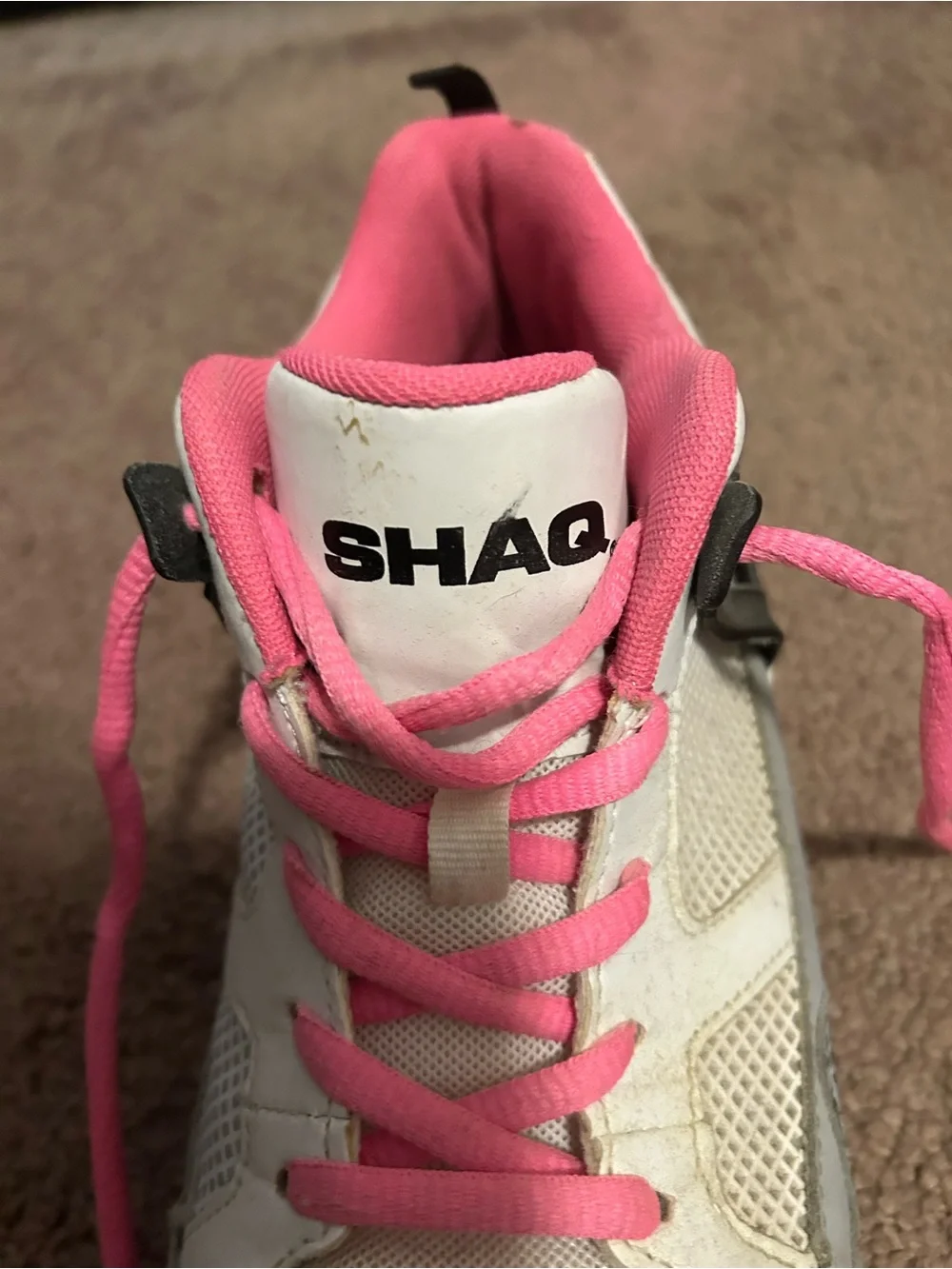 SHAQ White and Pink Athletic Sneakers with Black Accents SIZE:W9